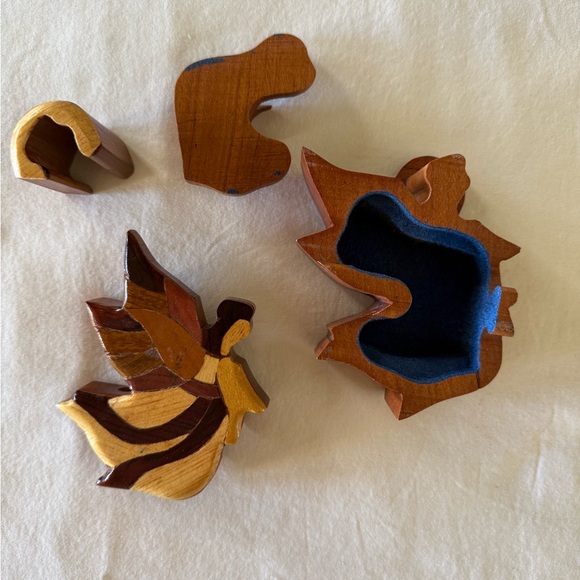 Handcrafted Wooden Angel Shape Secret Jewelry Puzzle Box - Picture 7 of 11